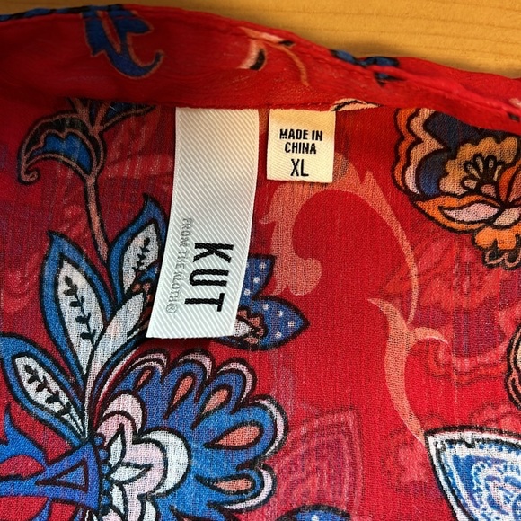 Kut From The Cloth Jasmine Chiffon Blouse Size Extra Large - Picture 8 of 10